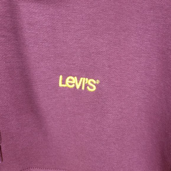 NWT Levi's Men's Hoodie - Gold & Maroon -Relaxed‎ Fit - XXL Long Sleeve Pullover - Picture 2 of 16